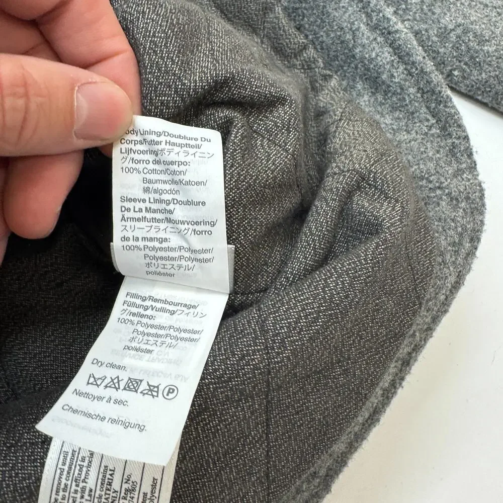 J Crew Always Wool Peacoat Women’s XS 3M Thinsulate Quilt Lined Jacket Grey Gray